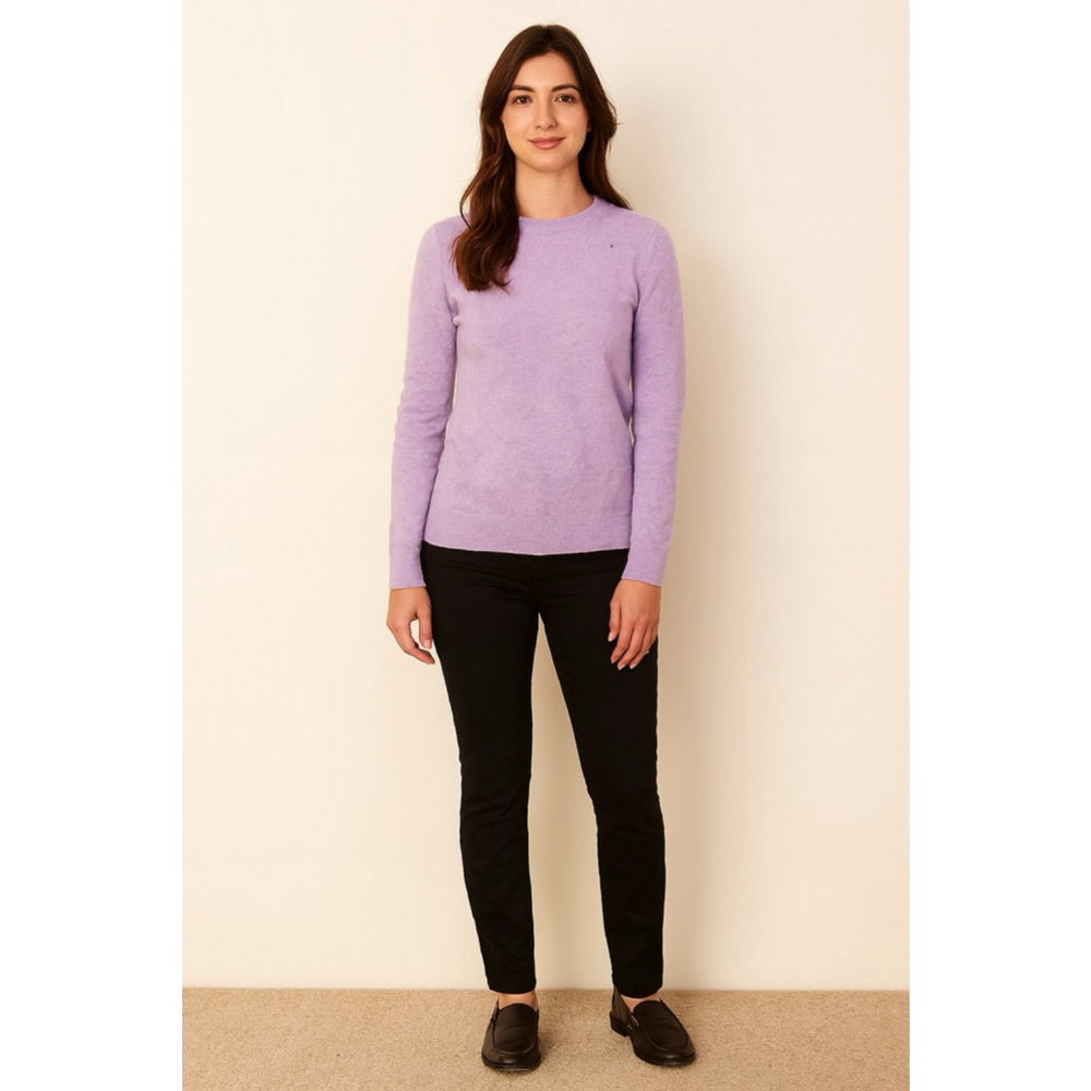 Tahari Lilac 100% 2-Ply Cashmere Sweater Size Small
